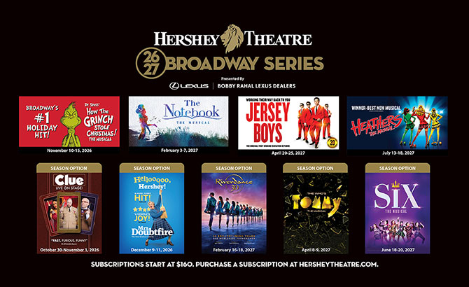 Hershey Theatre 2026-27 Broadway shows